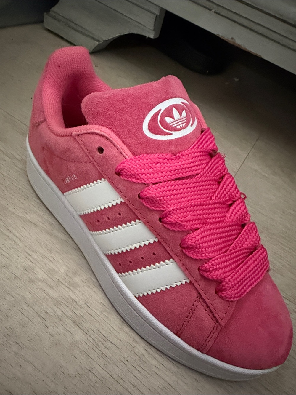 adidas CAMPUS Pink Suede Women's Sneaker with White Stripes